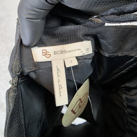 BCBGGeneration Dress Womens 2 Metallic Jacquard Sweetheart Strap Mini Party - Picture 12 of 13